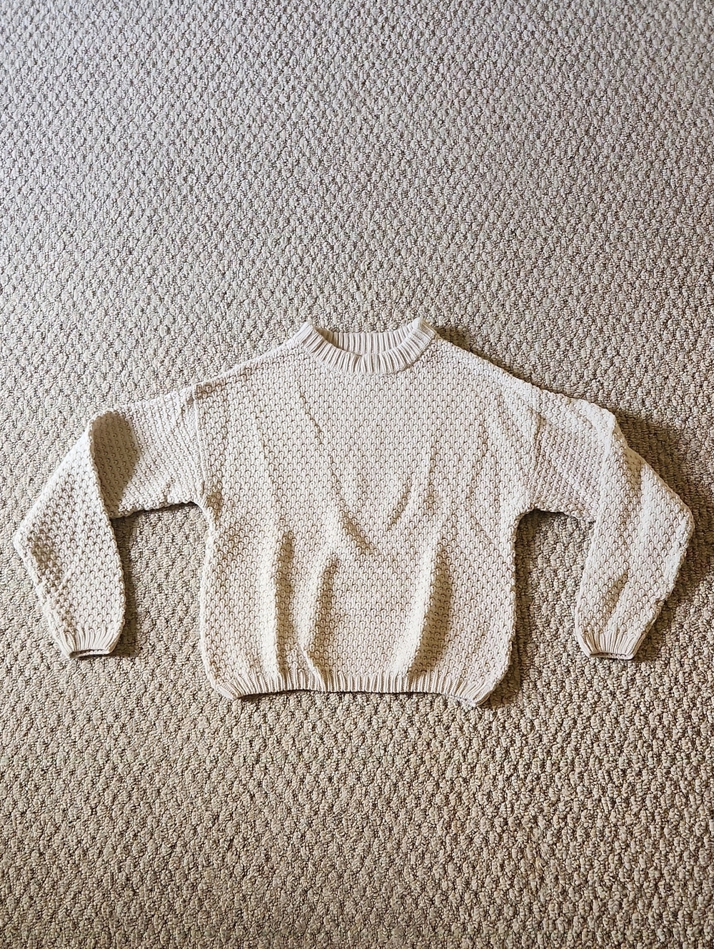 Universal Thread Cream Textured Crewneck Sweater